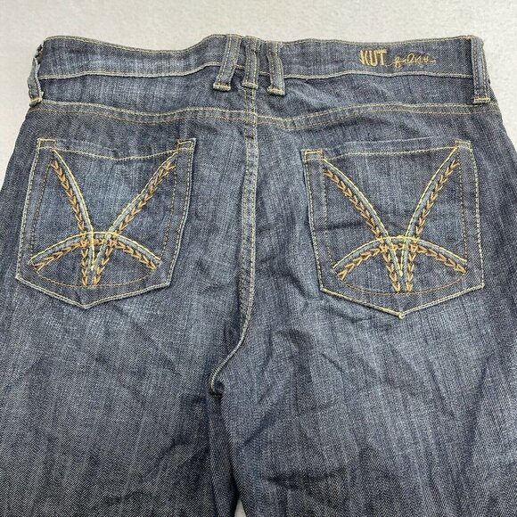 Kut Kloth Bootcut Jeans Women Size 8 Blue Dark Bootleg Cowboy Western Cowgirl - Picture 6 of 10